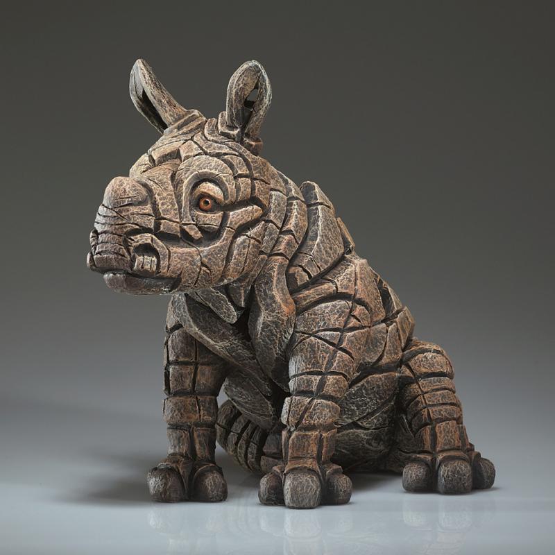 White Rhino Calf Sculpture